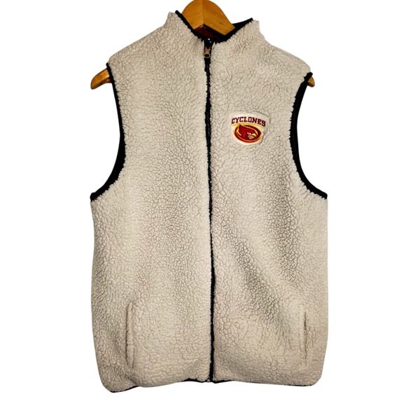 Iowa State Cyclones Reversible Sherpa Lined Puffer Vest Gray/ Red Embroidered M? - Picture 2 of 8